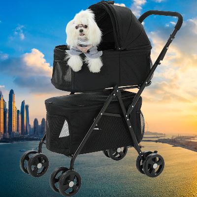 Poussette pour Chien - PetStroller™ - Noir - Bob et Compagnie