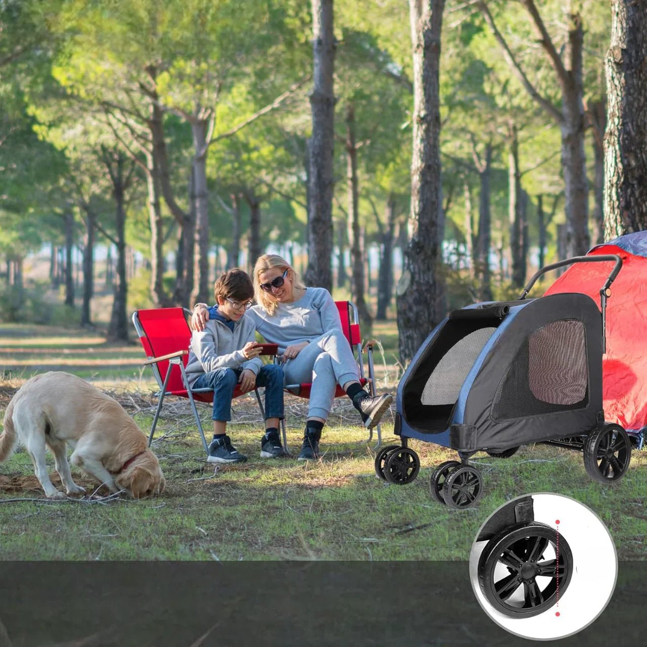 Poussette pour Chien - StrollyPet™ - Bleu - Bob et Compagnie