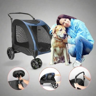 Poussette pour Chien - StrollyPet™ - Bleu - Bob et Compagnie